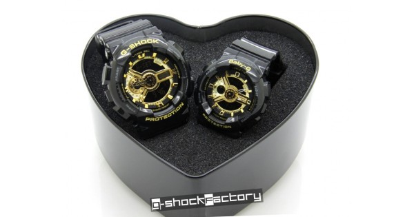 G Shock Baby G Ga 110gb Ba 110gb Limited Edition Couple Watch Set Black Gold By Www G Shockfactory Com