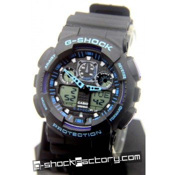 G-Shock GA-100 Black & Blue Wrist Watch