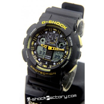 G-Shock GA-100 Black & Yellow Wrist Watch