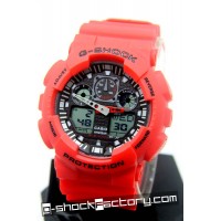 G-Shock GA-100 Red & Black Wrist Watch