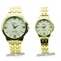 Omega Master Co-Axial Gold Couple Set Watch